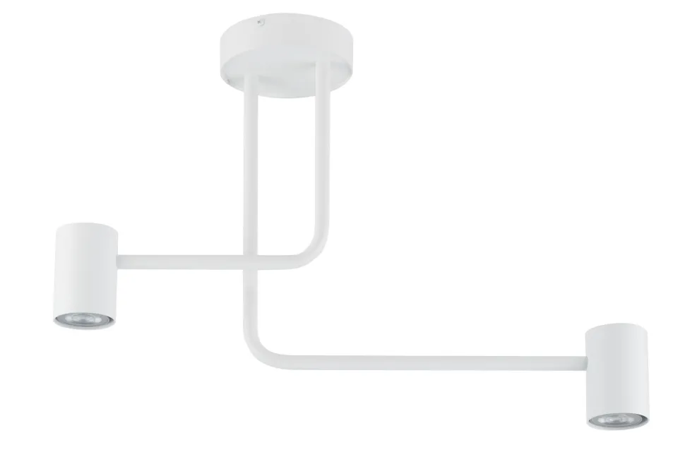 Weiße Deckenleuchte Metall 2-flammig akzentuiert GU10