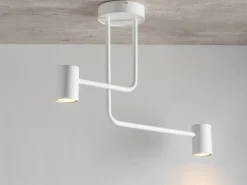 Weiße Deckenleuchte Metall 2-flammig akzentuiert GU10