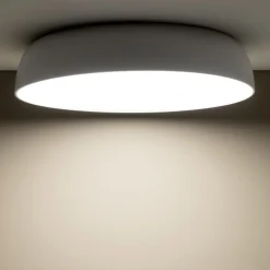 Weiße Deckenleuchte Metall E27 10-flammig L:78 cm rund