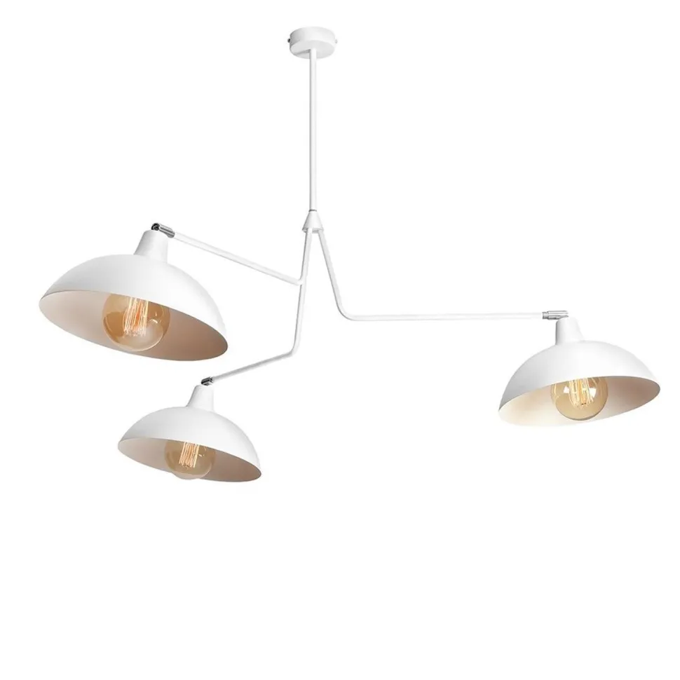 Weiße Deckenleuchte Metall 3-flammig E27 verstellbar