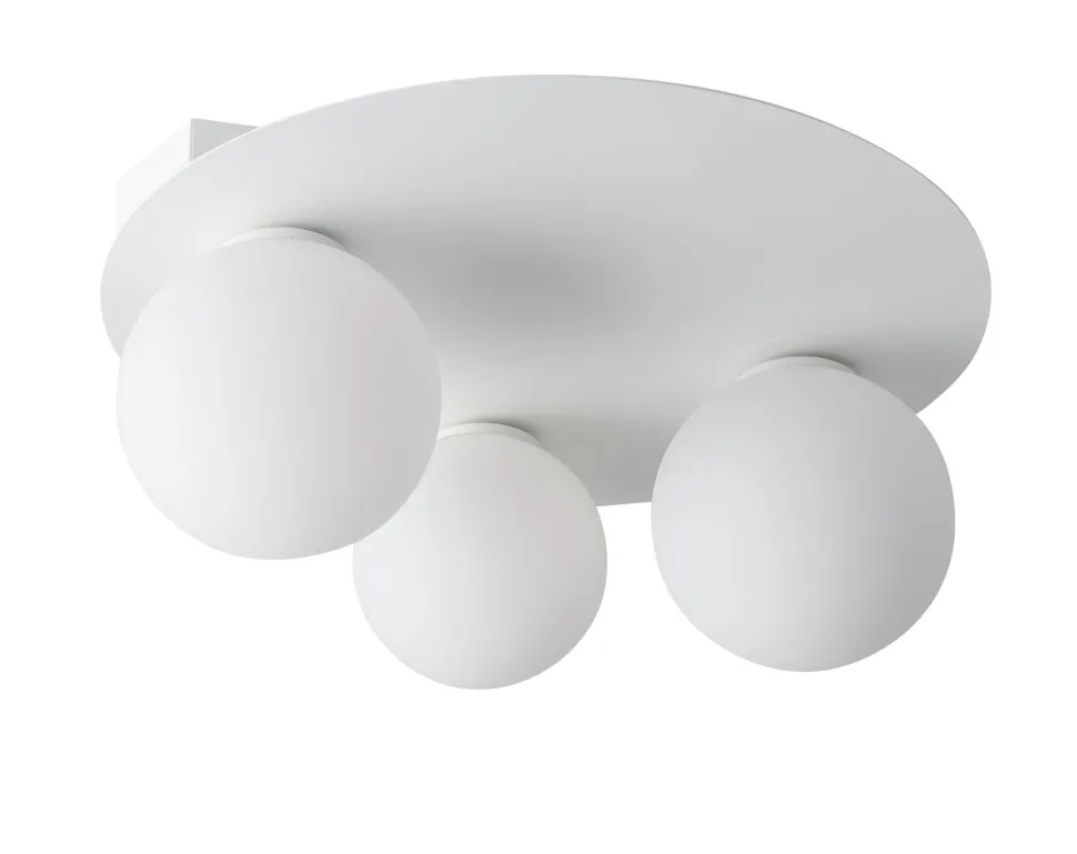 Weiße Deckenleuchte Metall Glas Ø21,1 cm G9 3-flammig