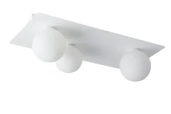 Weiße Deckenleuchte Metall Glas blendarm G9 3-flammig