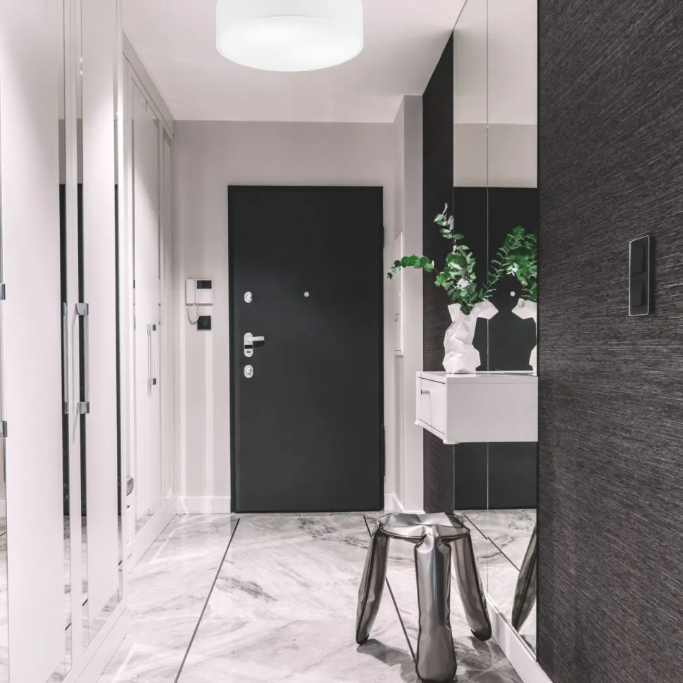 Weiße Deckenleuchte Stoff Ø 45 cm rund flach blendarm 2x E27