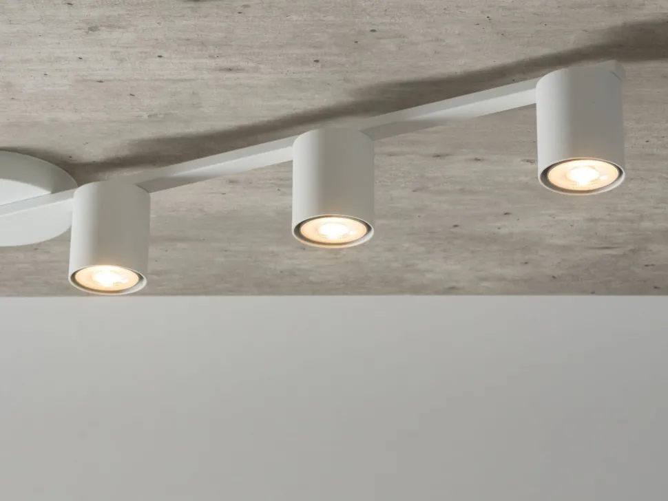 Weiße Deckenleuchte Weiß Metall GU10 110 cm länglich