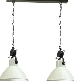 Weiße Hängelampe schwenkbar 2xE27 Ø45cm Handarbeit