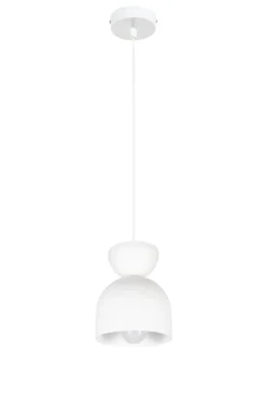 Weiße Hängeleuchte Metall E27 Minimalistisch Ø17 cm