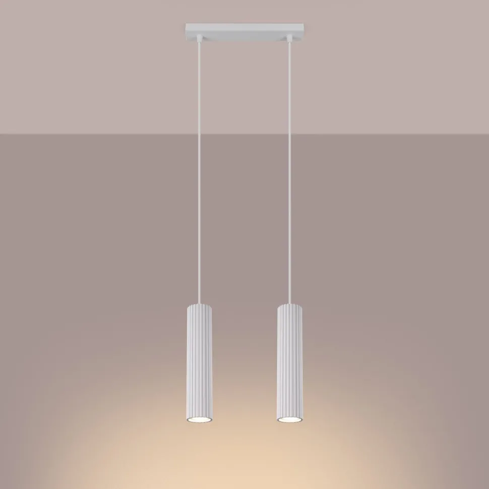 Weiße Hängeleuchte Modern aus Aluminium B: 30 cm 2x GU10 BERTA