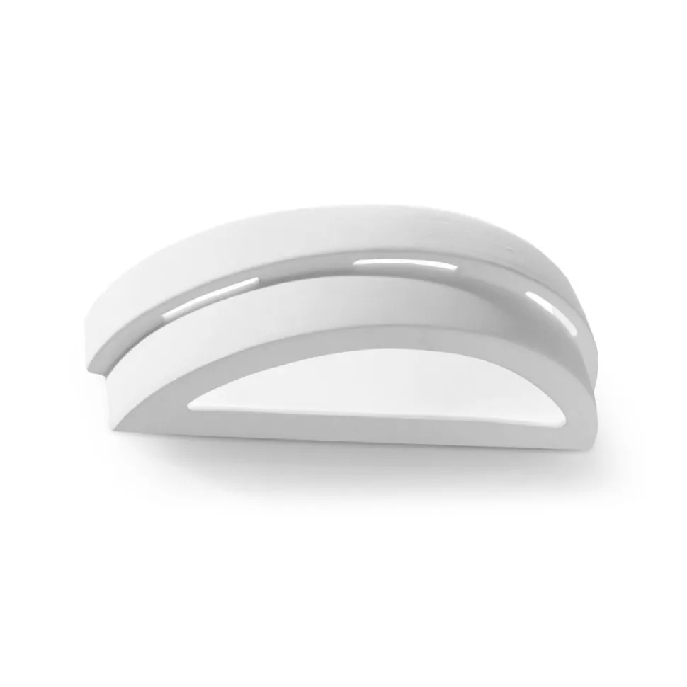 Weiße Keramik Wandleuchte bemalbar