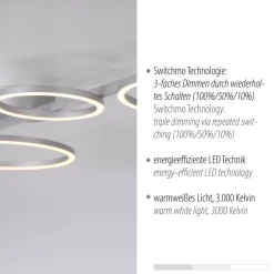 Weiße LED Deckenlampe Metall 120 cm länglich 3000 K