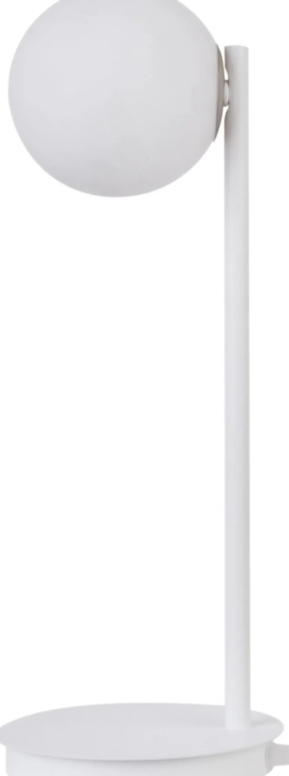 Weiße Nachttischleuchte Metall Glas blendarm G9 H:43 cm