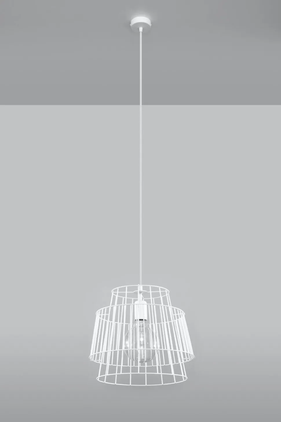 Weiße Pendelleuchte Metall Ø35cm Modern DALE Hängelampe