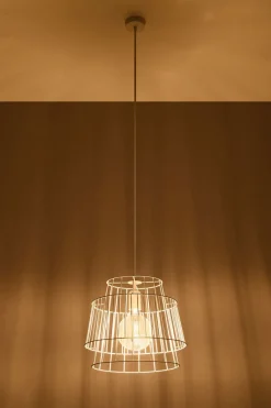 Weiße Pendelleuchte Metall Ø35cm Modern DALE Hängelampe