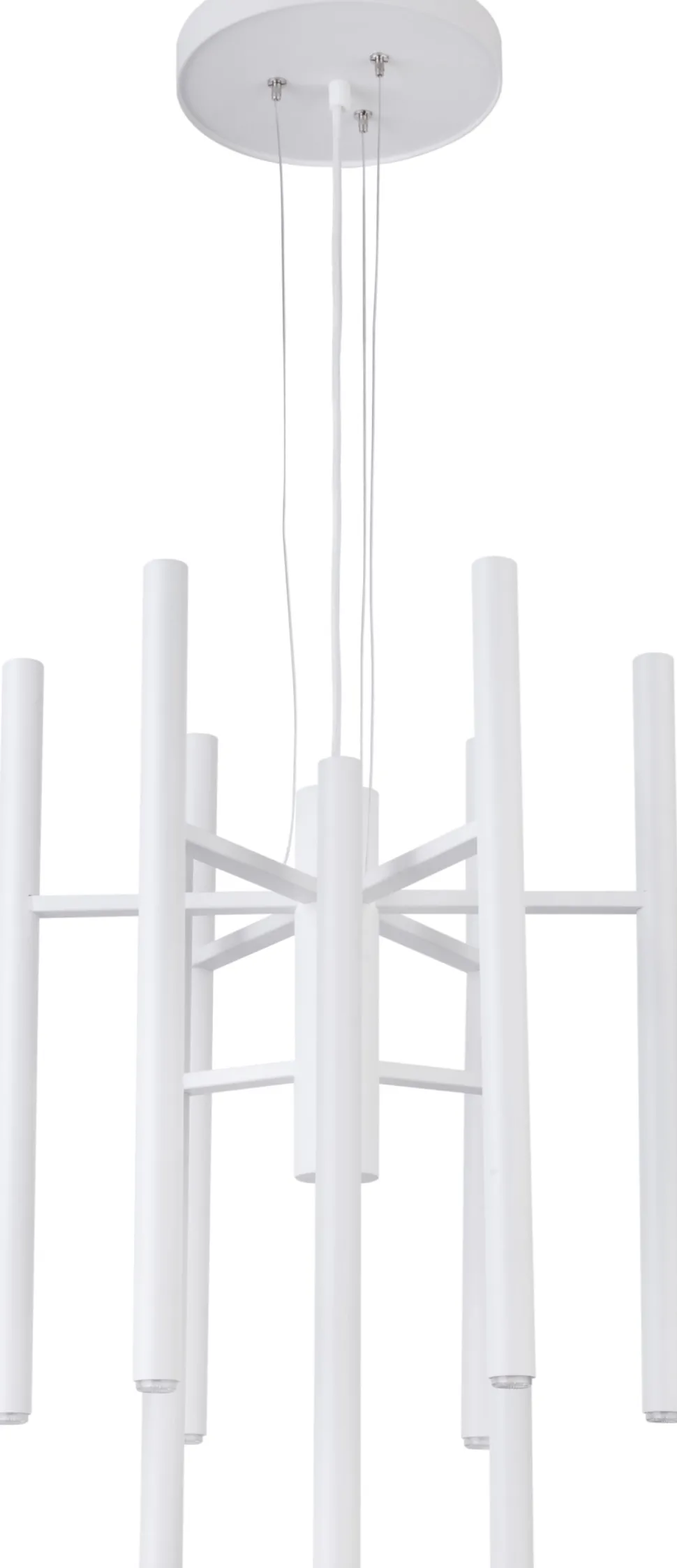 Weiße Pendelleuchte Metall Zylinder Design G9 9-flammig