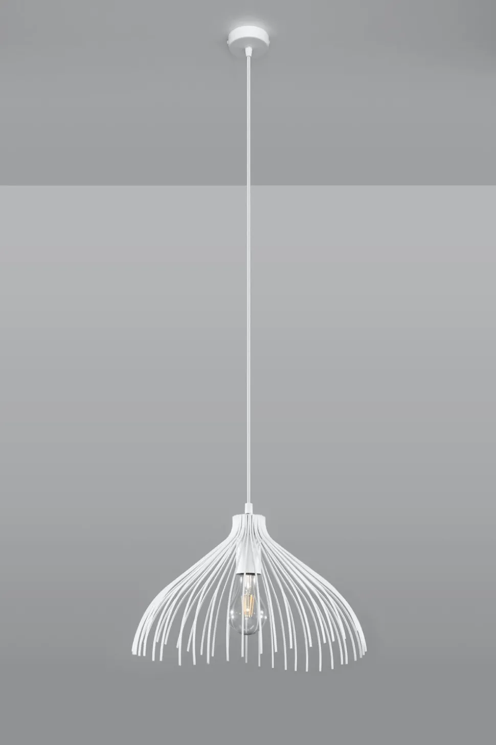 Weiße Pendelleuchte Metall Draht Ø25cm E27 SHORNA