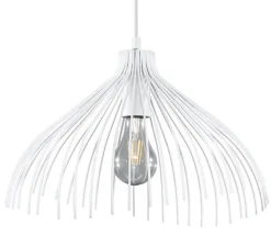 Weiße Pendelleuchte Metall Draht Ø25cm E27 SHORNA