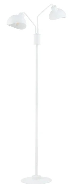 Weiße Stehlampe 2-flammig Metall Lesen 164 cm stylisch