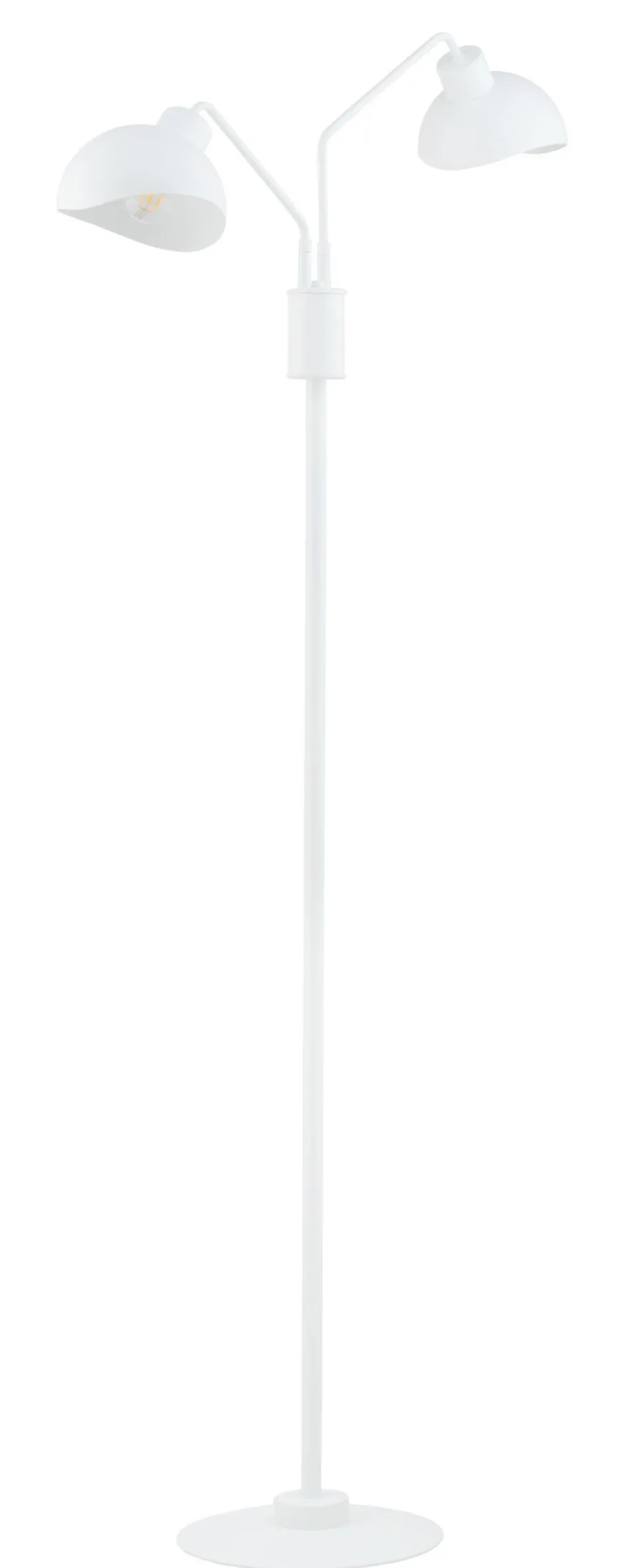 Weiße Stehlampe 2-flammig Metall Lesen 164 cm stylisch