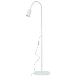 Weiße Stehleuchte Metall 153 cm flexibel