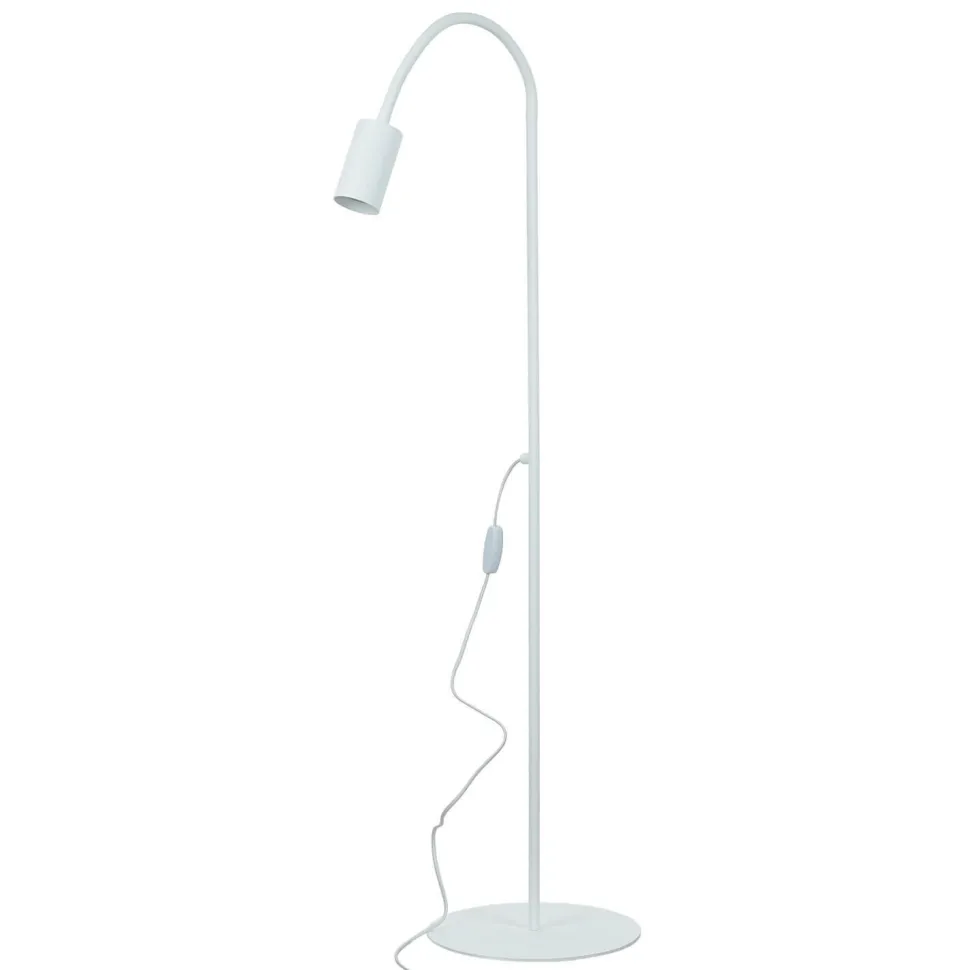 Weiße Stehleuchte Metall 153 cm flexibel