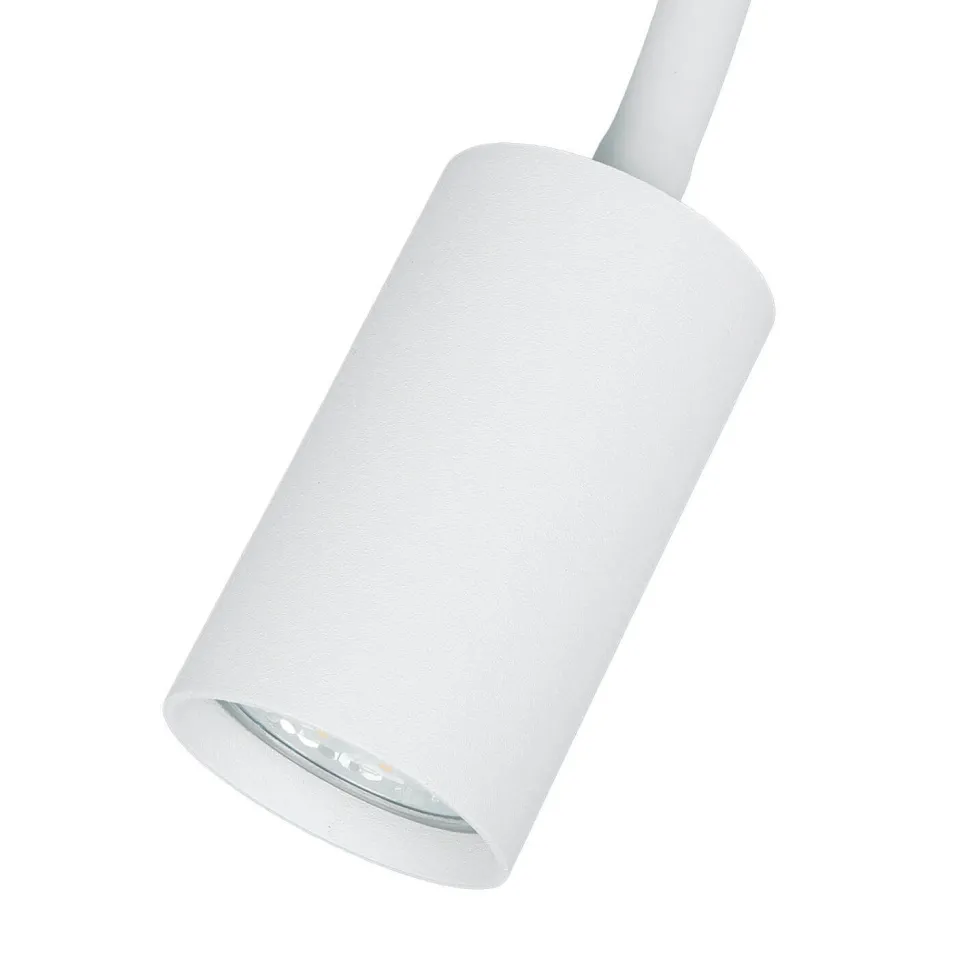 Weiße Stehleuchte Metall 153 cm flexibel