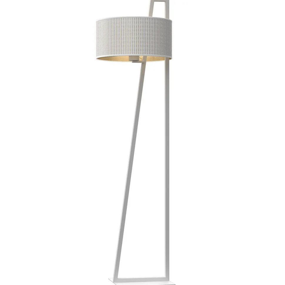 Weiße Stehleuchte Metall 150 cm niedrig E27 Modern