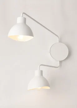 Weiße Wandlampe Metall Lesen E27 H:44 cm stylisch