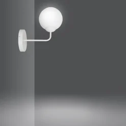 Weiße Wandlampe Modern Glas Kugel E14 SENARA Wohnzimmer