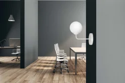 Weiße Wandlampe Modern Glas Kugel E14 SENARA Wohnzimmer