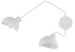 Weiße Wandleuchte Metall 2-flammig H:38 cm E27 Modern