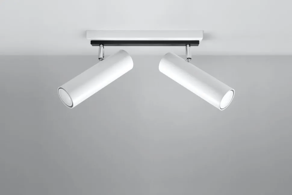 Weißer Deckenstrahler Metall L:30cm 2x GU10 DUCCIA