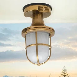 Wetterfeste Deckenleuchte SANTORIN Messing außen