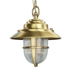 Wetterfeste Hängelampe SANTORIN Messing rund IP54