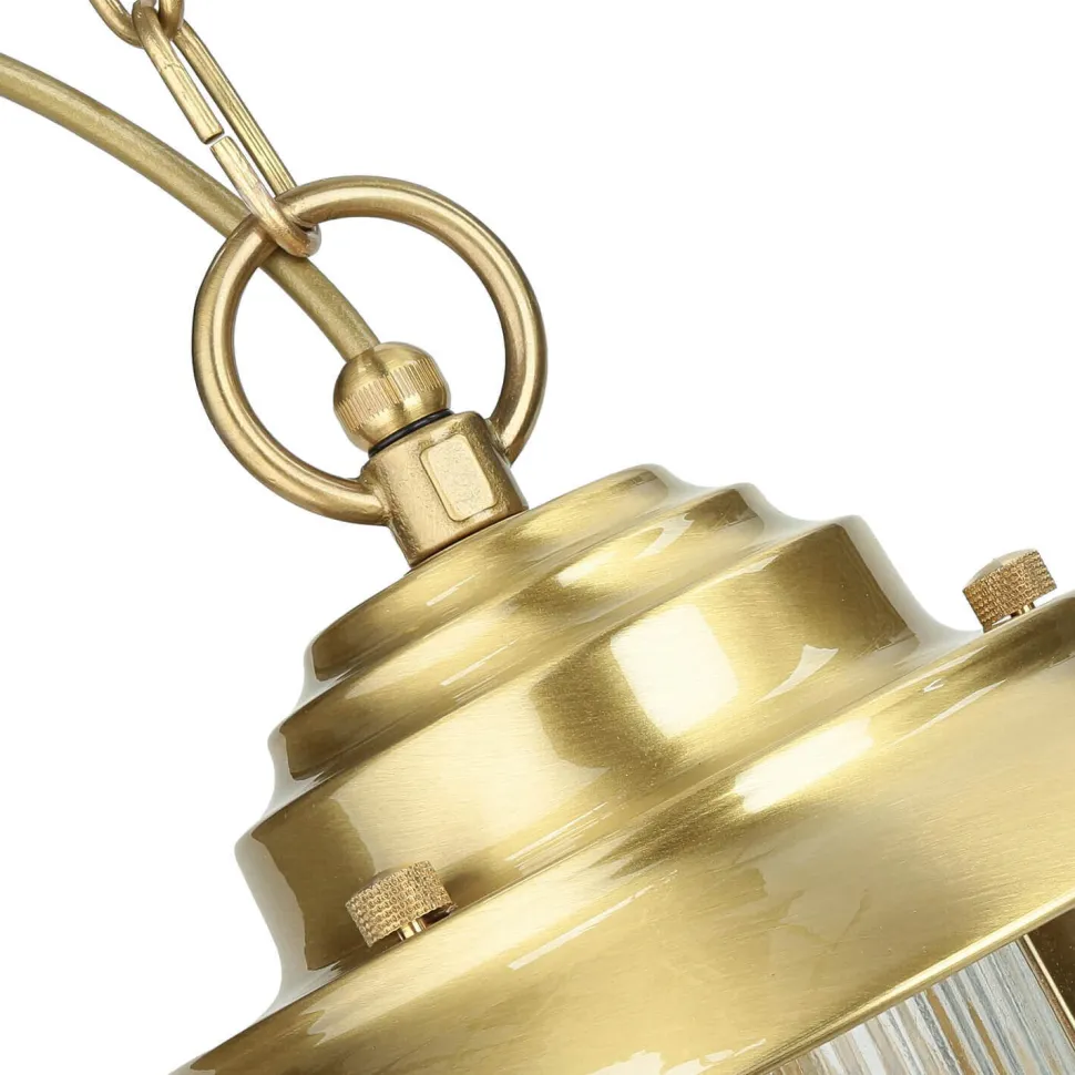 Wetterfeste Hängelampe SANTORIN Messing rund IP54