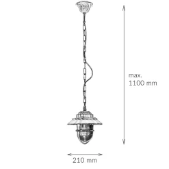 Wetterfeste Hängelampe SANTORIN Messing rund IP54