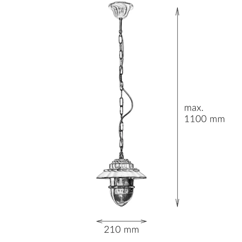 Wetterfeste Hängelampe SANTORIN Messing rund IP54