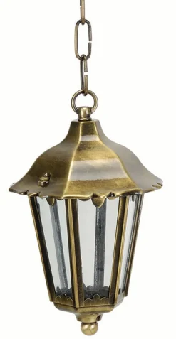 Wetterfeste Pendelleuchte THASOS Messing Rustikal