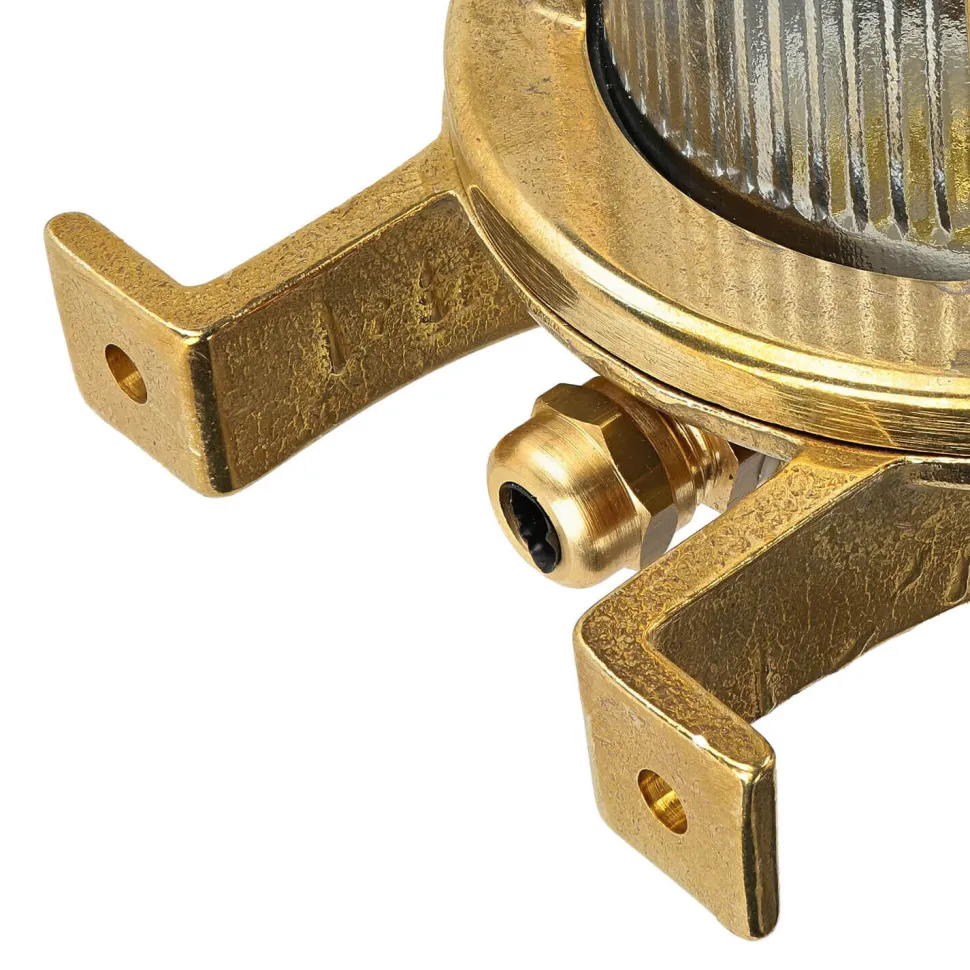 Wetterfeste Wandlampe Messing Maritim IP64 außen