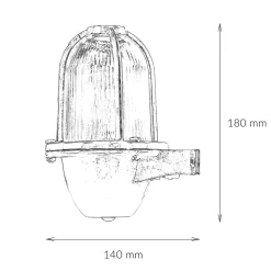 Wetterfeste Wandlampe Messing Maritim IP64 außen