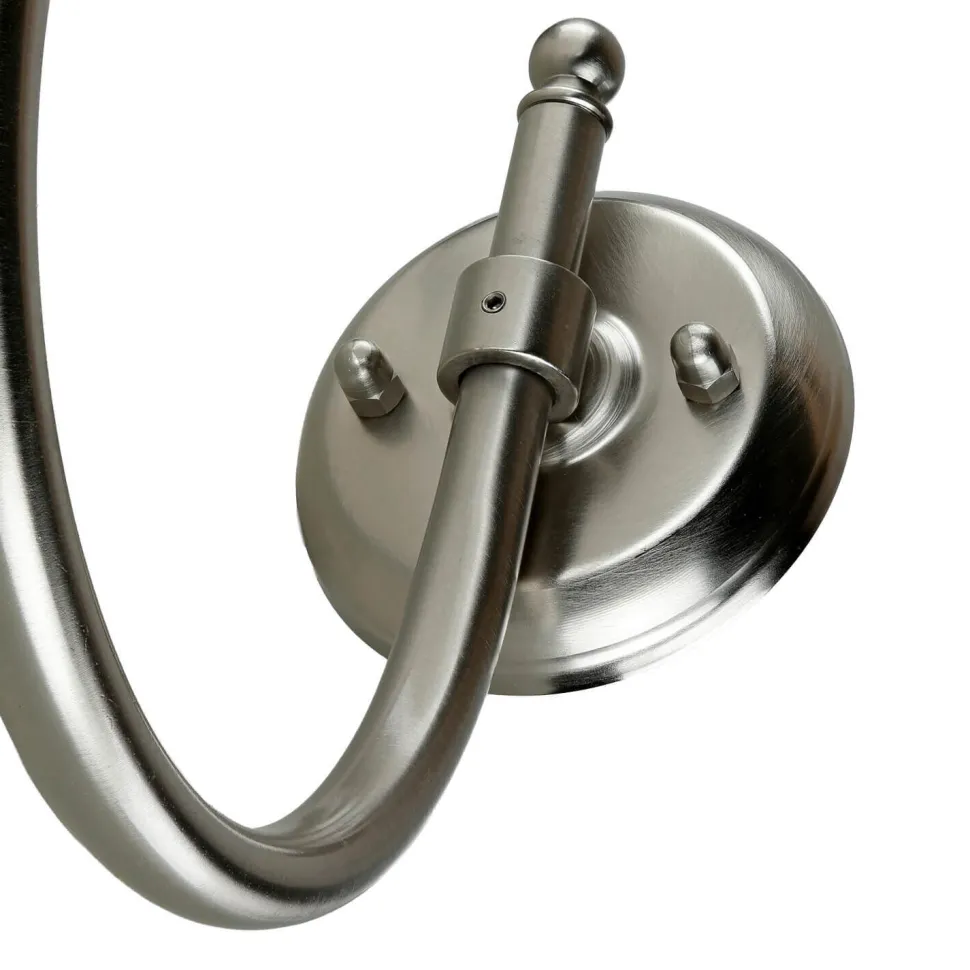 Wetterfeste Wandlampe VERIA Nickel Weiß aus Messing