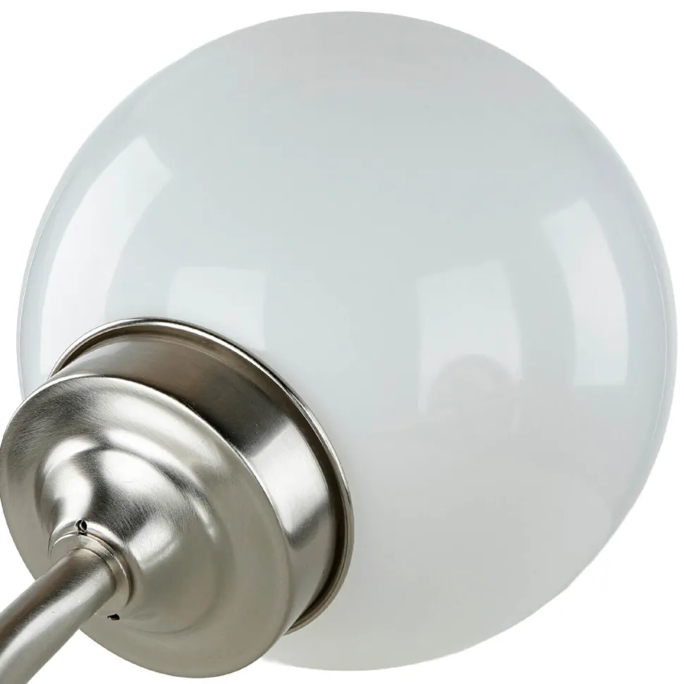 Wetterfeste Wandlampe VERIA Nickel Weiß aus Messing