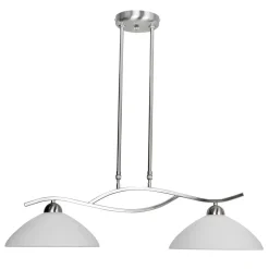 Wohnliche Deckenlampe Metall Glas in Stahl Weiß 82 cm
