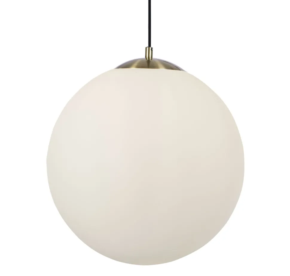 Wohnliche Hängelampe Glas Metall in Messing E27 Ø40 cm