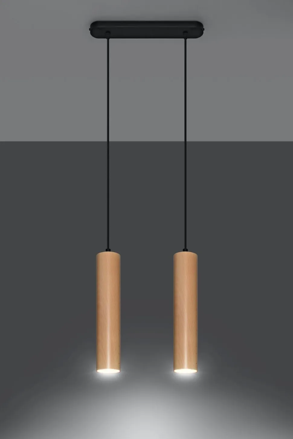 Wohnliche Hängelampe Holz 2x GU10 Modern Esstisch