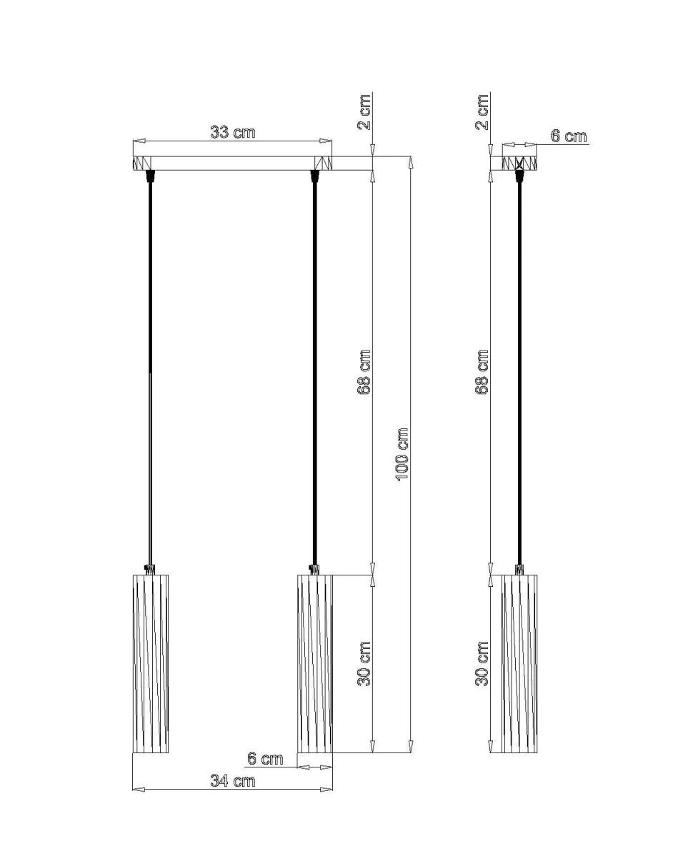 Wohnliche Hängelampe Holz 2x GU10 Modern Esstisch