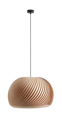 Wohnliche Hängelampe in Natur Schwarz Ø53 cm E27 Holz