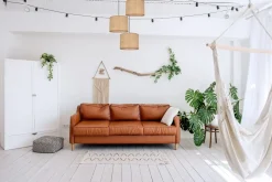 Wohnliche Hängelampe Rattan Braun E27 Ø45 cm 3-flammig