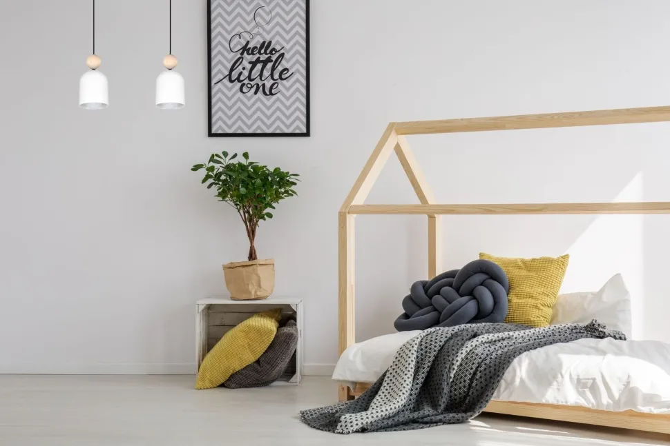 Wohnliche Hängelampe Schwarz Weiß Metall Holz E27 46 cm