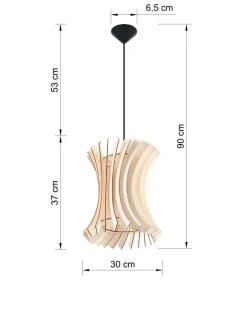 Wohnliche Pendelleuchte Holz Schirm Ø30cm PORSHA
