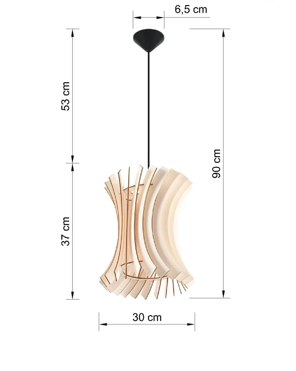 Wohnliche Pendelleuchte Holz Schirm Ø30cm PORSHA