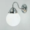 Wohnliche Wandlampe Echt-Messing Glas Nickel E27 Kugel